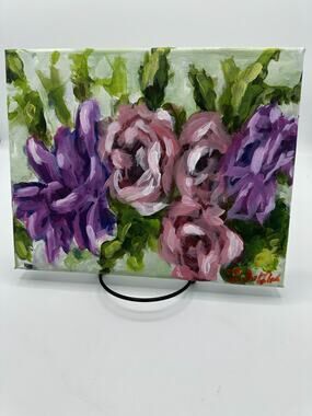 Original Acrylic Floral Painting Wall Art 8 X 10 Signed